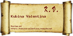 Kubina Valentina névjegykártya